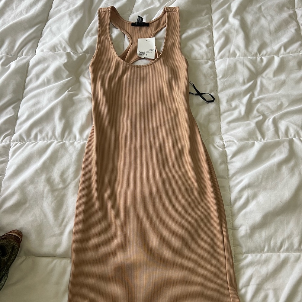 Nude forever 21 mini dress with open back